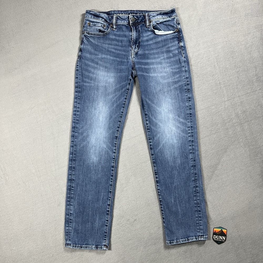 American Eagle Jeans Mens 30x32 Blue Slim Straight Medium Wash Stretch Denim